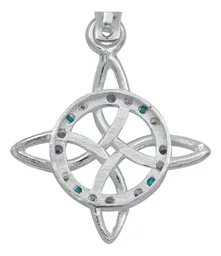 Dije Nudo de Bruja Plata 925 Zirconia Multicolor Protección - Imagen 4