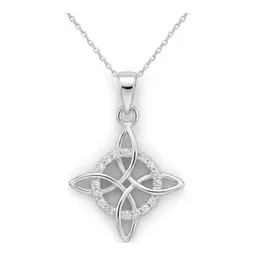Dije Nudo de Bruja Plata 925 Zirconias con Cadena 50cm - Imagen 1