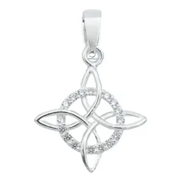 Dije Nudo de Bruja Plata 925 Zirconias con Cadena 50cm - Imagen 3