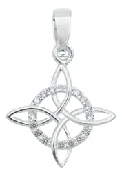 Dije Nudo de Bruja Plata 925 Zirconias con Cadena 50cm - Imagen 3