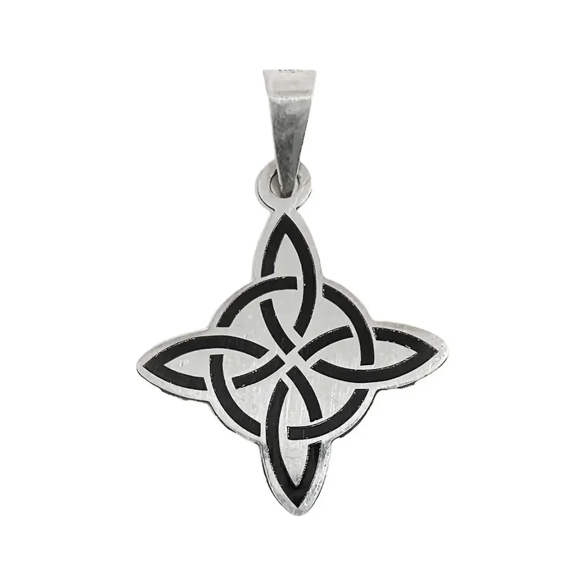 Dije Nudo de Bruja Plata Ley .925 pulida, amuleto de protección místico para mujer. Joyería mexicana artesanal con simbolismo