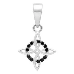 Dije Nudo de Bruja Plata Ley 925 con Zirconia Negra Unisex - Imagen 1