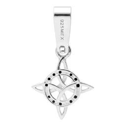 Dije Nudo de Bruja Plata Ley 925 con Zirconia Negra Unisex - Imagen 2