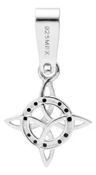 Dije Nudo de Bruja Plata Ley 925 con Zirconia Negra Unisex - Imagen 2