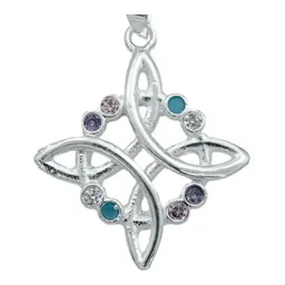 Dije Nudo de Bruja Plata Ley 925 con Zirconias Multicolor - Imagen 2