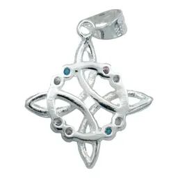 Dije Nudo de Bruja Plata Ley 925 con Zirconias Multicolor - Imagen 3