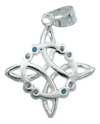 Dije Nudo de Bruja Plata Ley 925 con Zirconias Multicolor - Imagen 3