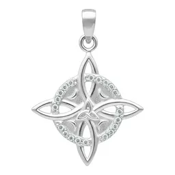 Dije Nudo de Bruja Plata Ley 925 Triqueta Lunar con Zirconia - Imagen 1