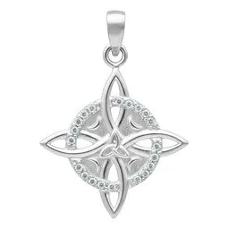 Dije Nudo de Bruja Plata Ley 925 Triqueta Lunar con Zirconia - Imagen 1
