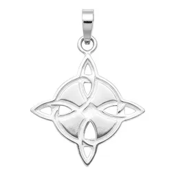 Dije Nudo de Bruja Plata Ley 925 Triqueta Lunar con Zirconia - Imagen 2