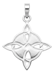 Dije Nudo de Bruja Plata Ley 925 Triqueta Lunar con Zirconia - Imagen 2