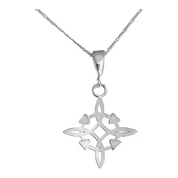 Dije Nudo de Bruja Protección Plata .925 con Cadena - Imagen 1