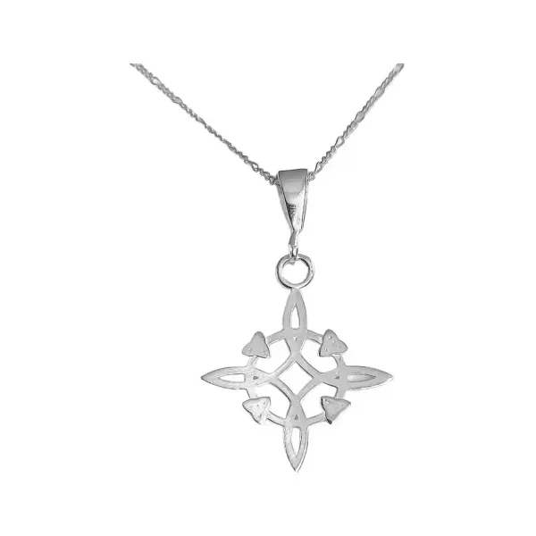 Dije Nudo de Bruja Protección Plata .925 con Cadena - Imagen 1