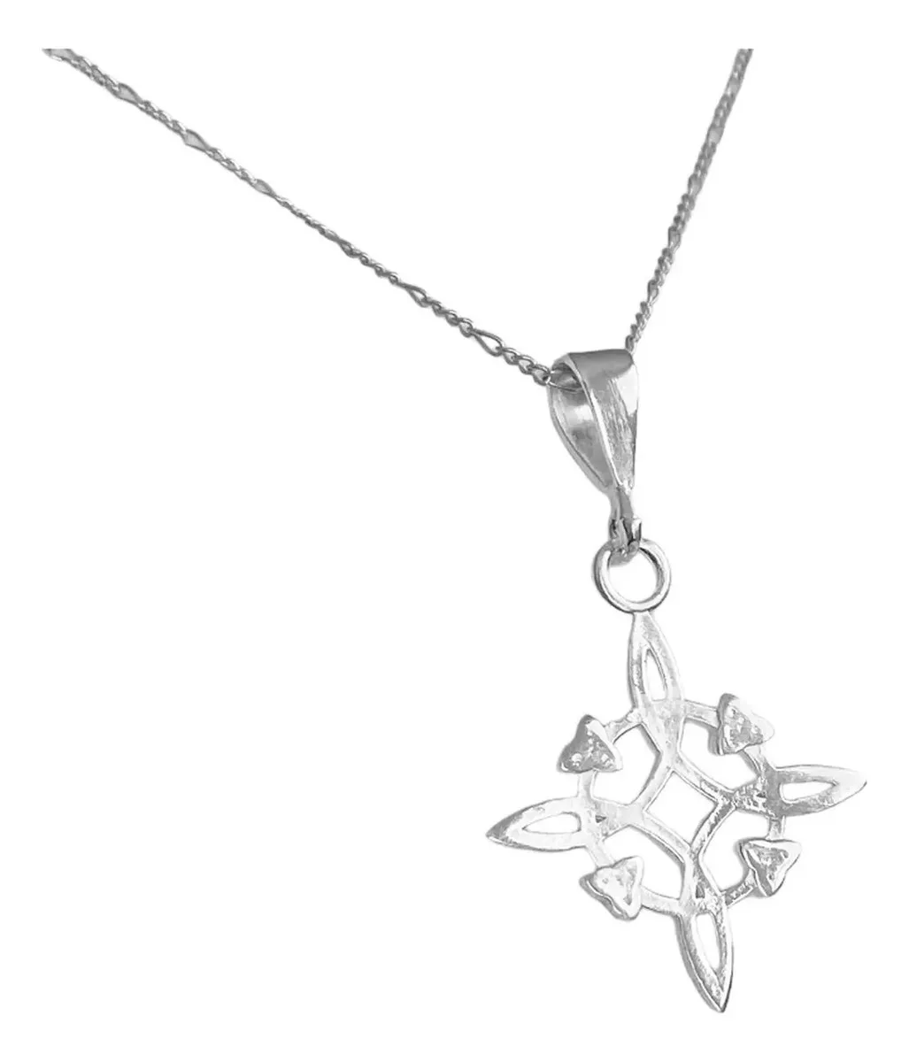Dije Nudo de Bruja Protección Plata .925 con Cadena - Imagen 1