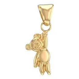 Dije de Oro 10k Osito Liso Colgante 19 mm para Cadena - Imagen 1