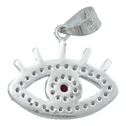 Dije Ojo Turco Plata 925 Zirconias Fucsia Amuleto Protección - Imagen 3