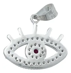 Dije Ojo Turco Plata 925 Zirconias Fucsia Amuleto Protección - Imagen 3