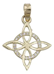 Dije Oro 10k Nudo de Bruja Celta con Zirconia Modelo 1913 - Imagen 1