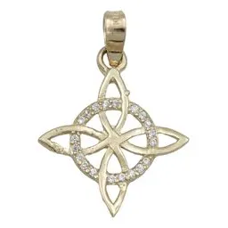 Dije Oro 10k Nudo de Bruja Celta con Zirconia Modelo 2270 - Imagen 1