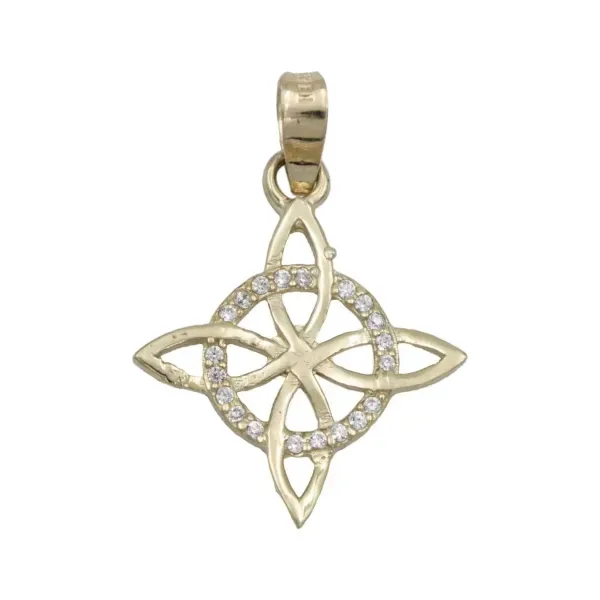 Dije Oro 10k Nudo de Bruja Celta con Zirconia Modelo 2270 - Imagen 1