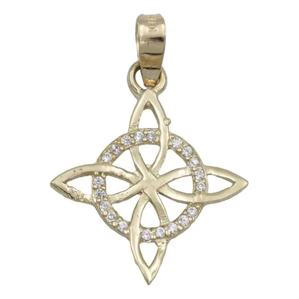 Dije Oro 10k Nudo de Bruja Celta con Zirconia Modelo 2270 - Imagen 1