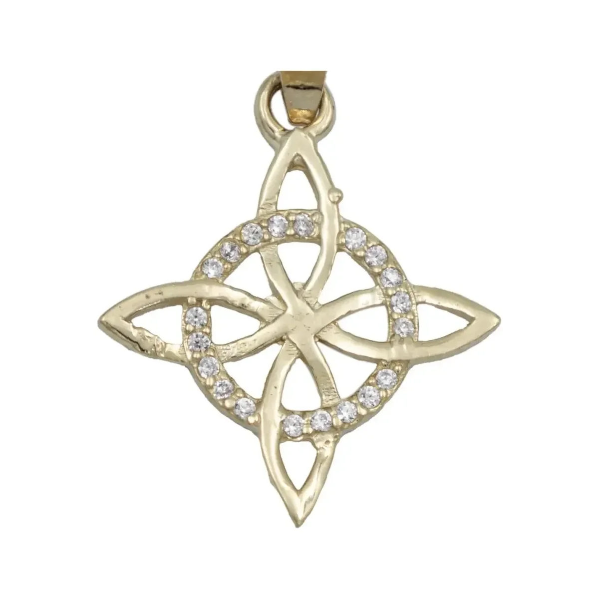 Dije Oro 10k Nudo de Bruja Celta con Zirconia Modelo 2270 - Imagen 2