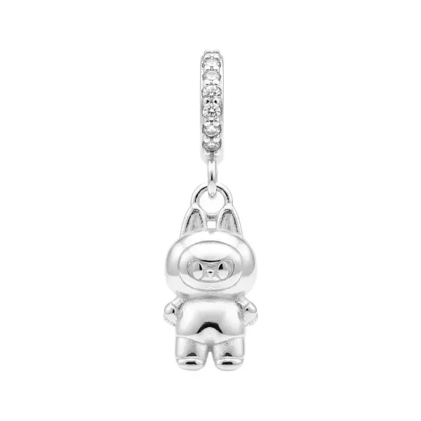 Dije Osito Plata .999 con Zirconia Diseño Kawaii - Imagen 1