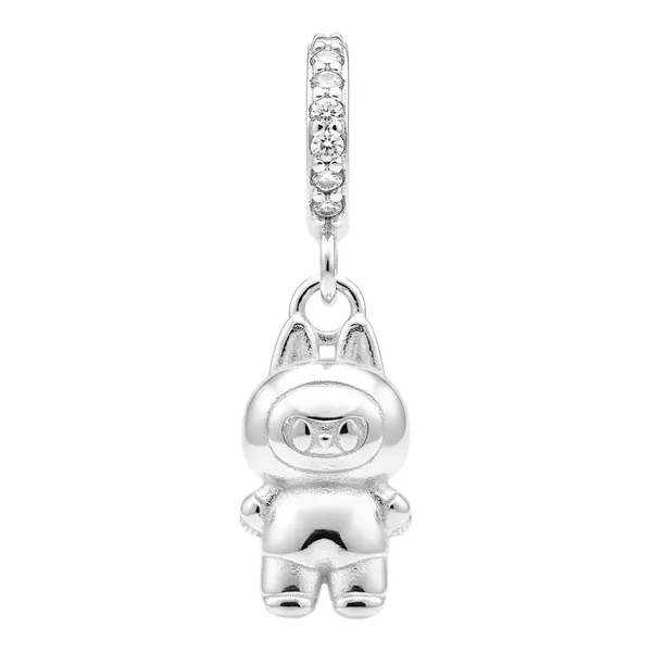 Dije Osito Plata .999 con Zirconia Diseño Kawaii - Imagen 1