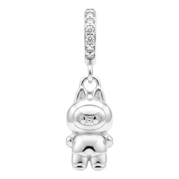 Dije Osito Plata .999 con Zirconia Diseño Kawaii - Imagen 1