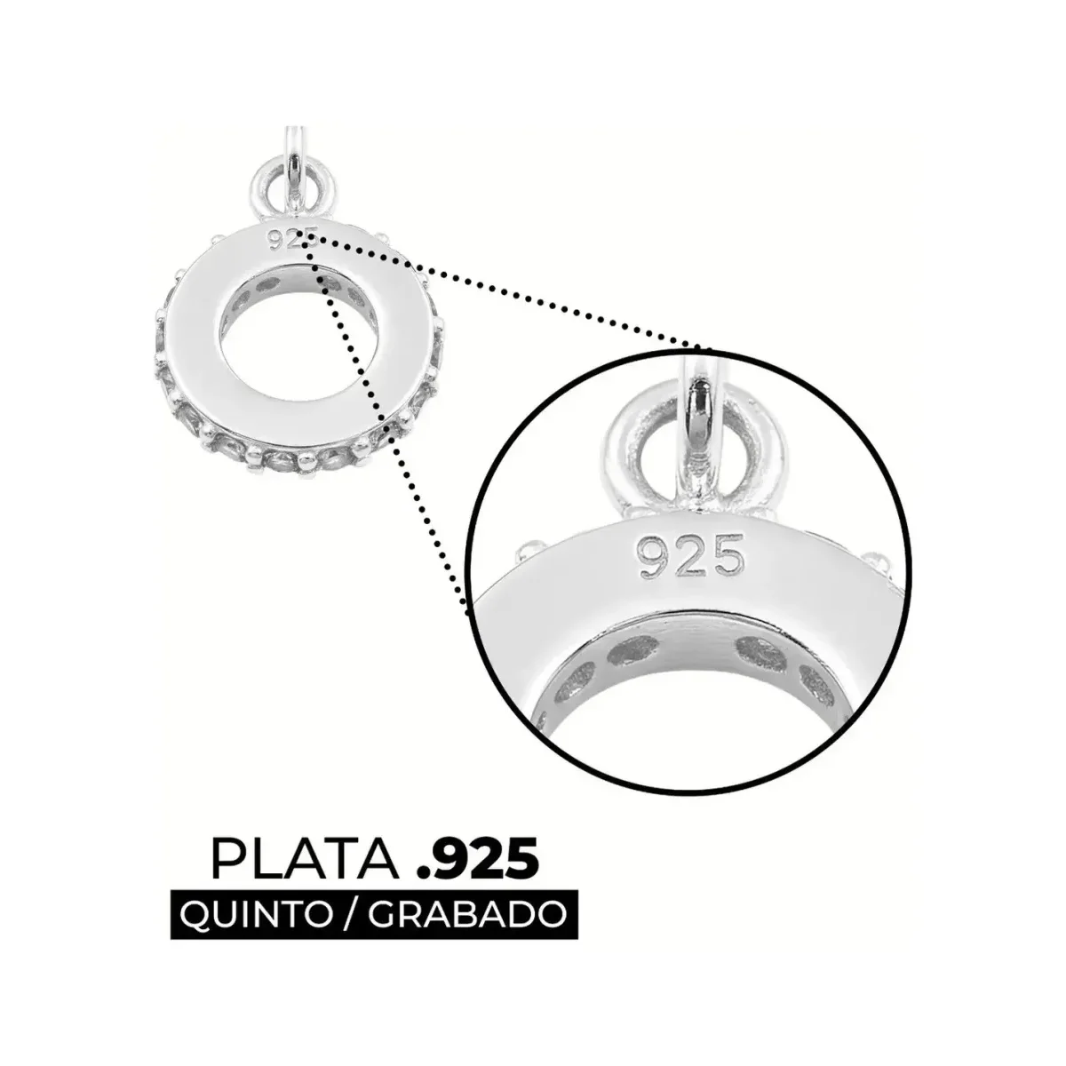 Dije Osito Plata .999 con Zirconia Diseño Kawaii - Imagen 3