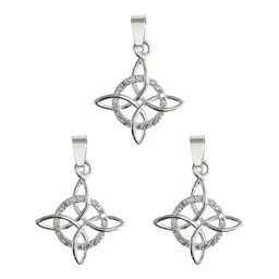 Dije Pack Tres Nudos de Bruja Plata 925 Zirconia Blanca Unisex - Imagen 1