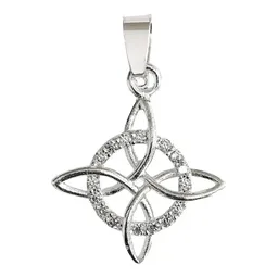 Dije Pack Tres Nudos de Bruja Plata 925 Zirconia Blanca Unisex - Imagen 2