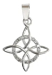 Dije Pack Tres Nudos de Bruja Plata 925 Zirconia Blanca Unisex - Imagen 2