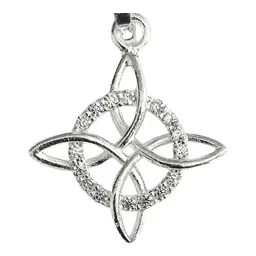Dije Pack Tres Nudos de Bruja Plata 925 Zirconia Blanca Unisex - Imagen 3