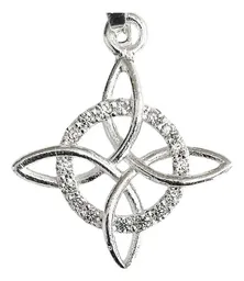 Dije Pack Tres Nudos de Bruja Plata 925 Zirconia Blanca Unisex - Imagen 3