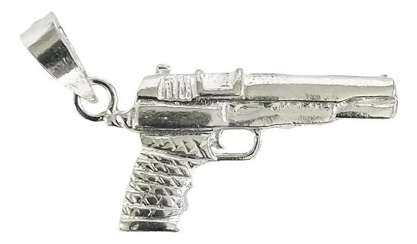 Dije Pistola Plata 925 Acabado Brillante Unisex - Imagen 1