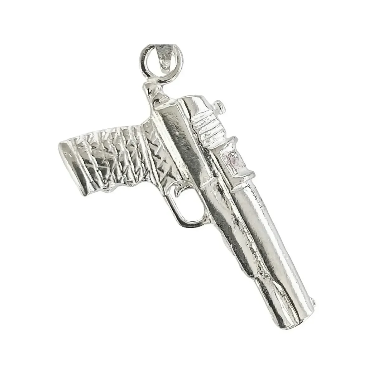 Dije Pistola Plata 925 Acabado Brillante Unisex - Imagen 3