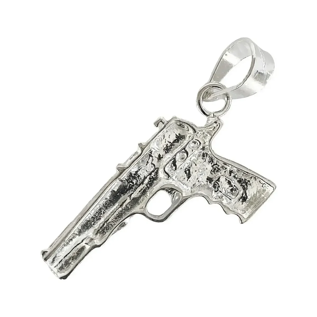 Dije Pistola Plata 925 Acabado Brillante Unisex - Imagen 4