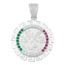 Dije Plata 925 Ángel Centenario Diamantado Tricolor Zirconia - Imagen 1