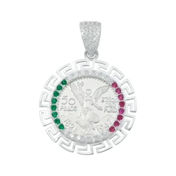 Dije Plata 925 Ángel Centenario Diamantado Tricolor Zirconia - Imagen 1