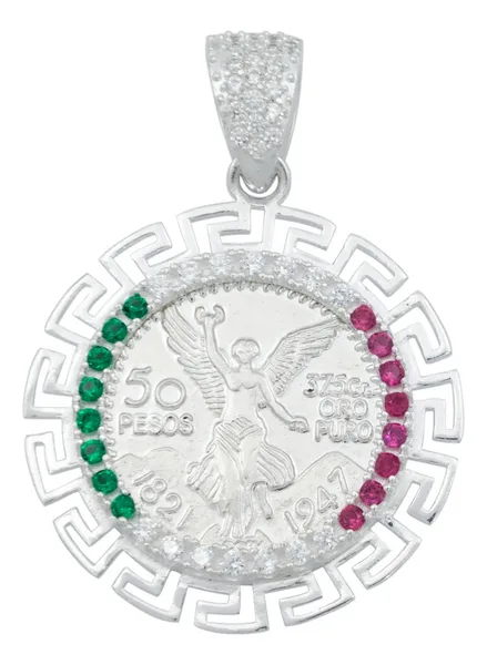 Dije Plata 925 Ángel Centenario Diamantado Tricolor Zirconia - Imagen 1