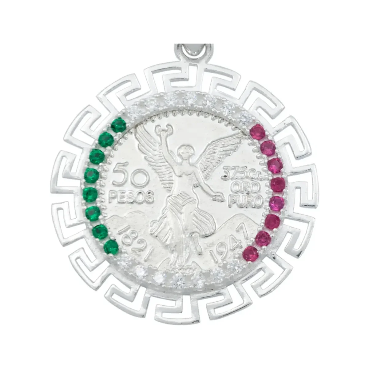 Dije Plata 925 Ángel Centenario Diamantado Tricolor Zirconia - Imagen 2