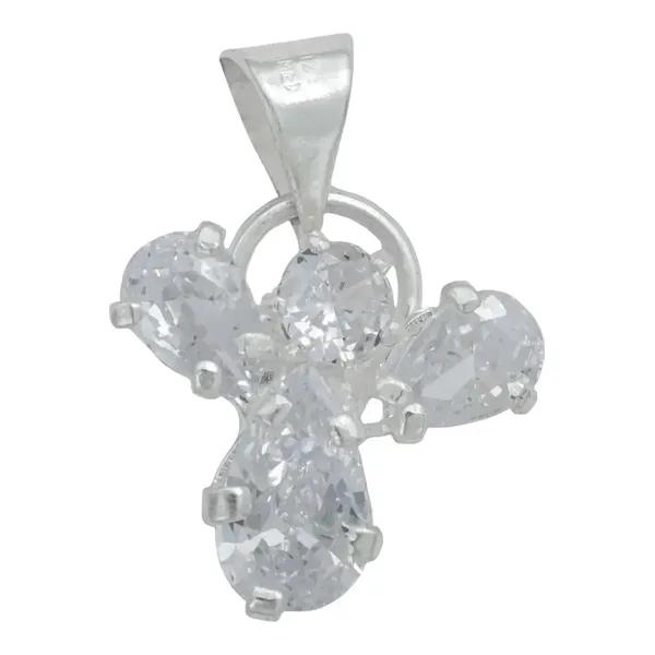 Dije Plata 925 Angelito con Zirconia Blanca Mujer - Imagen 1