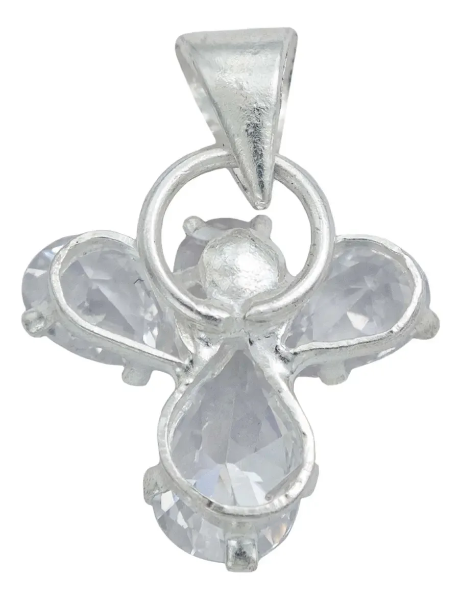 Dije Plata 925 Angelito con Zirconia Blanca Mujer - Imagen 1