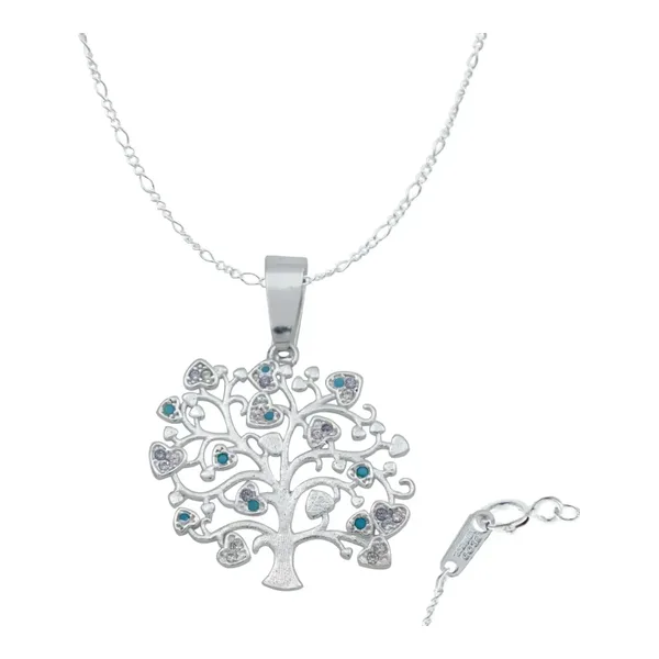 Dije Plata 925 Árbol de la Vida con Zirconia Multicolor - Imagen 1