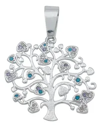 Dije Plata 925 Árbol de la Vida con Zirconia Multicolor - Imagen 2