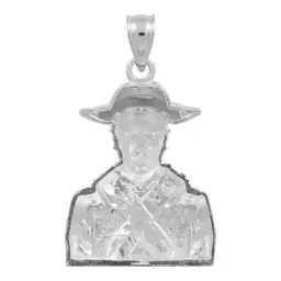 Dije Plata .925 Busto Emiliano Zapata con Zirconia Clara - Imagen 2
