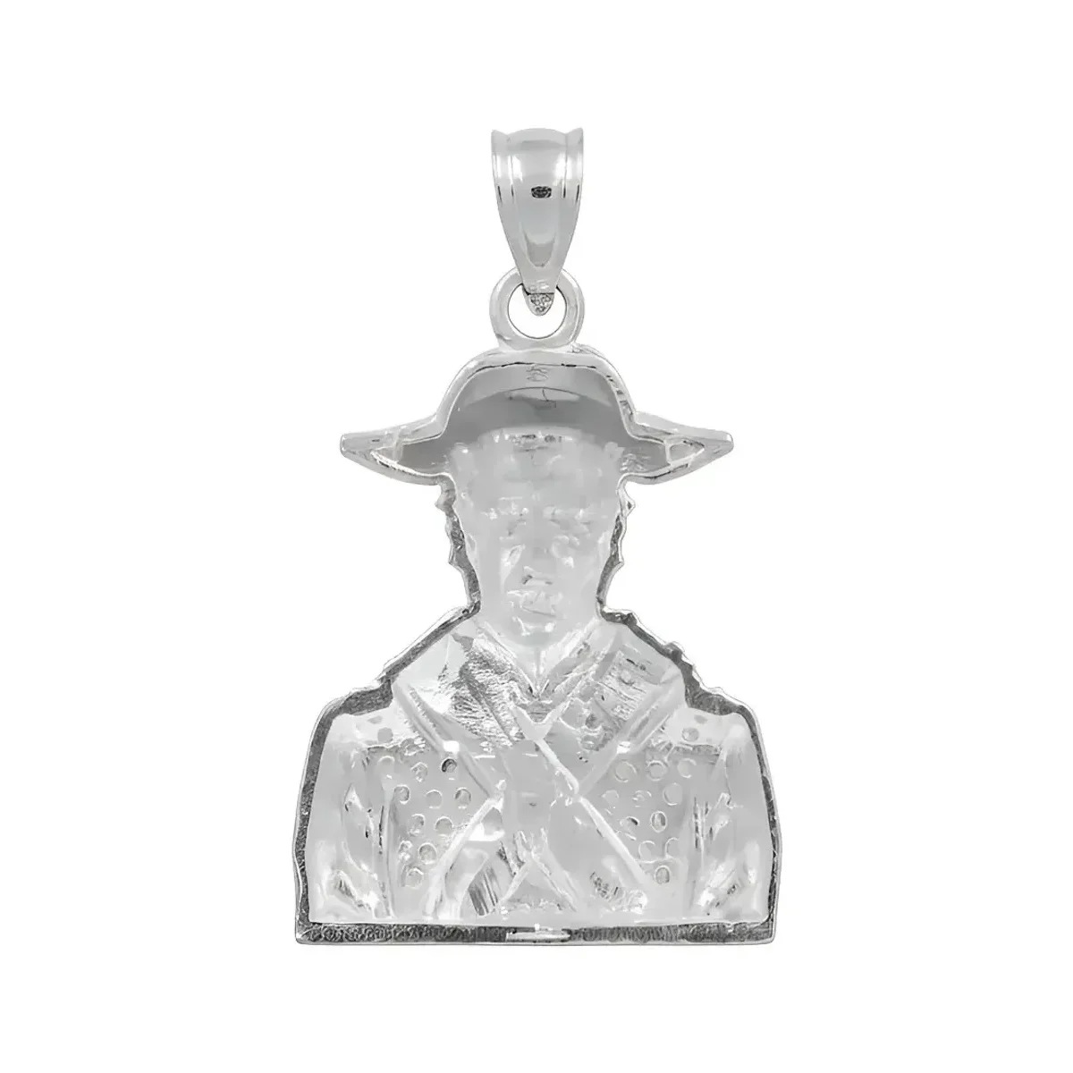 Dije Plata .925 Busto Emiliano Zapata con Zirconia Clara - Imagen 2