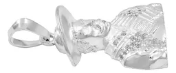 Dije Plata .925 Busto Emiliano Zapata con Zirconia Clara - Imagen 4