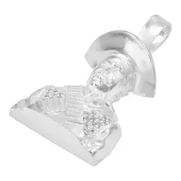 Dije Plata .925 Busto Emiliano Zapata con Zirconia Clara - Imagen 6